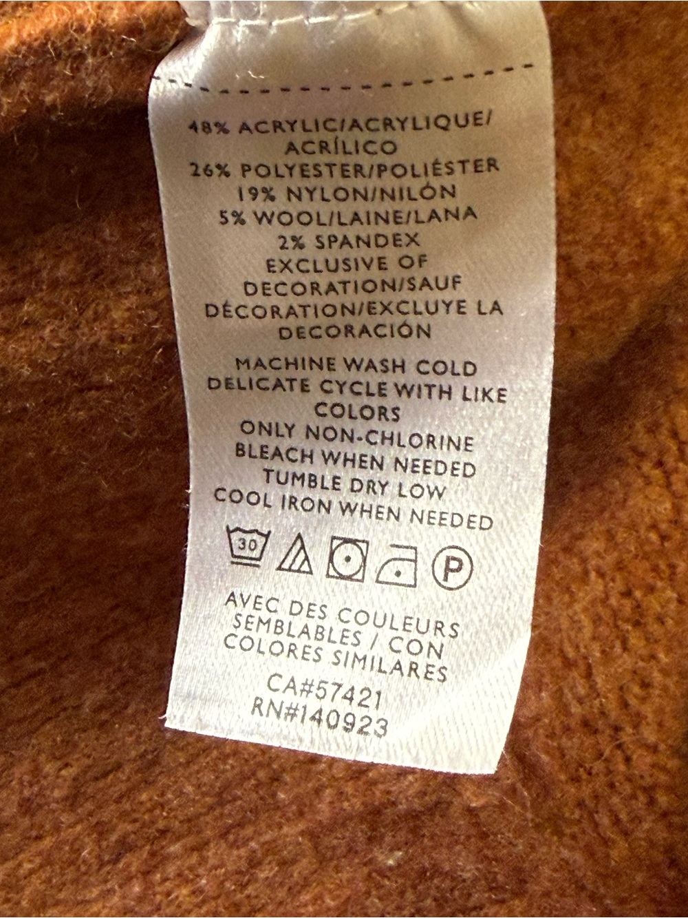 LOFT Rust Brown Crewneck Sweater with White Snowflake Motif size XL - Picture 4 of 4